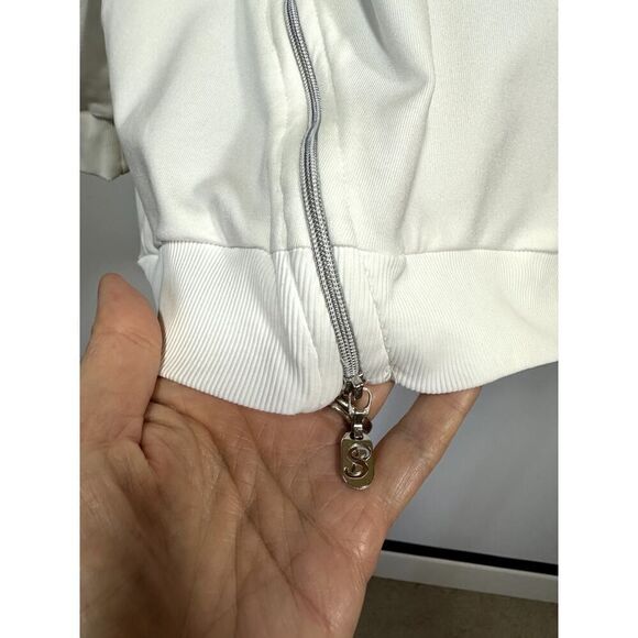 SOFIBELLA Women's Crew Neck Side Zip Long Sleeve Top White Size Large - Picture 6 of 12